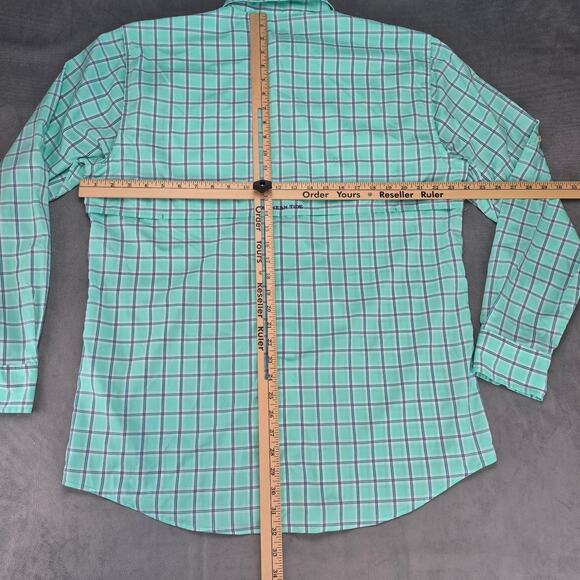Southern Tide Classic Mens L Blue/Green Gingham Plaid Long Sleeve Button Down - Picture 9 of 9